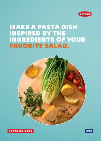 Make a pasta dish inspired by the ingredients of your favorite salad.